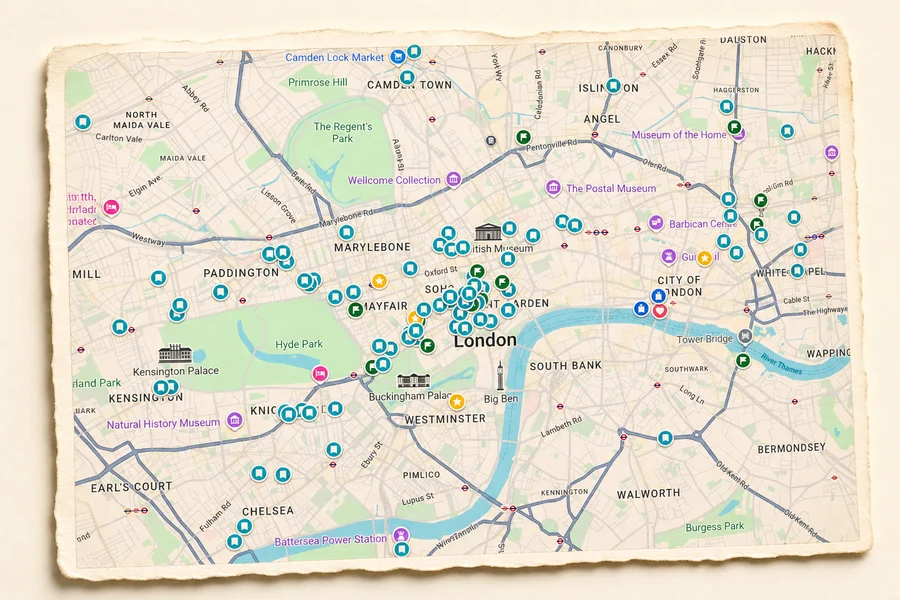 A London map screenshot included as evidence of good taste.